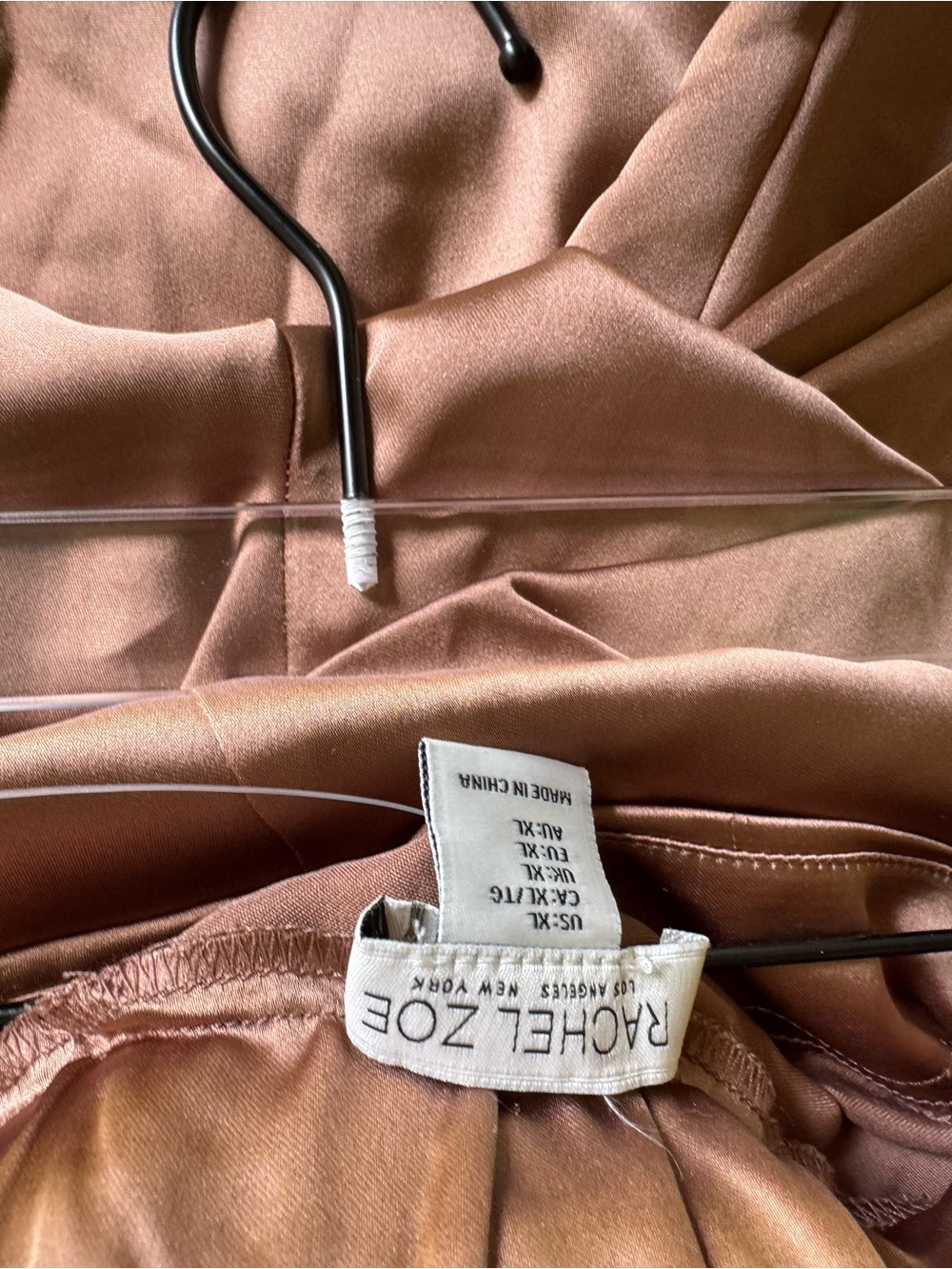 Rachel Zoe Brown Satin Shirt and Wide Leg Pants NWT Sz XL - Picture 9 of 9